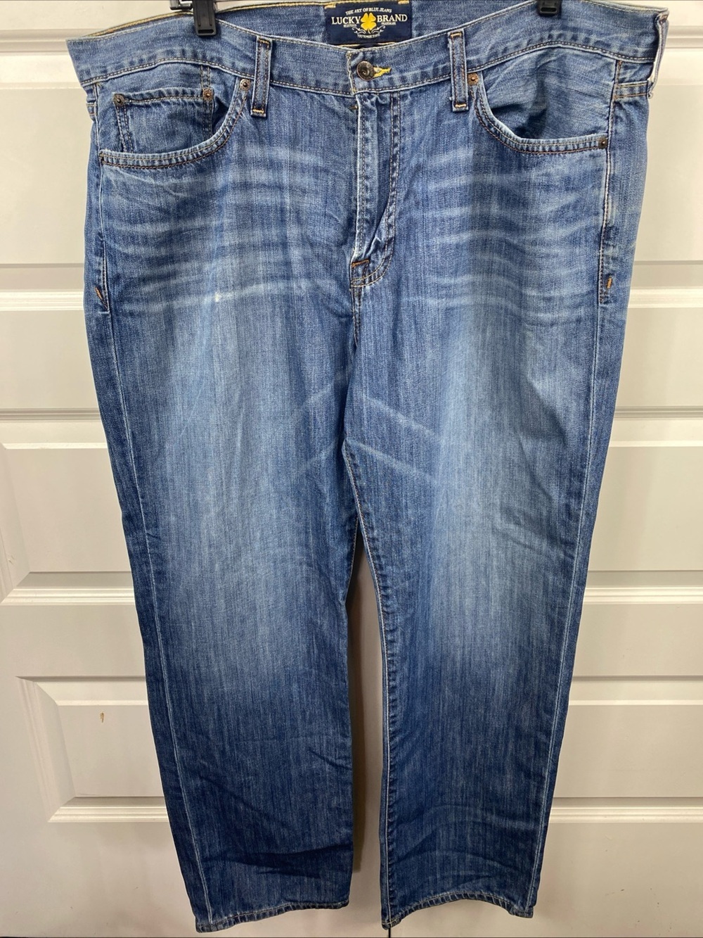 Lucky Brand Jeans Men 38x30 Blue 363 Vintage Straight Leg Dark Denim Stretch